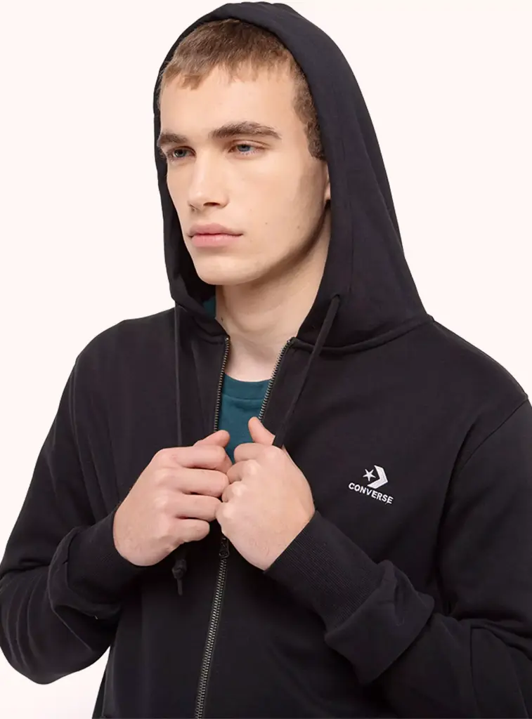 Converse Polerones Full Zip Star Chevron Negro