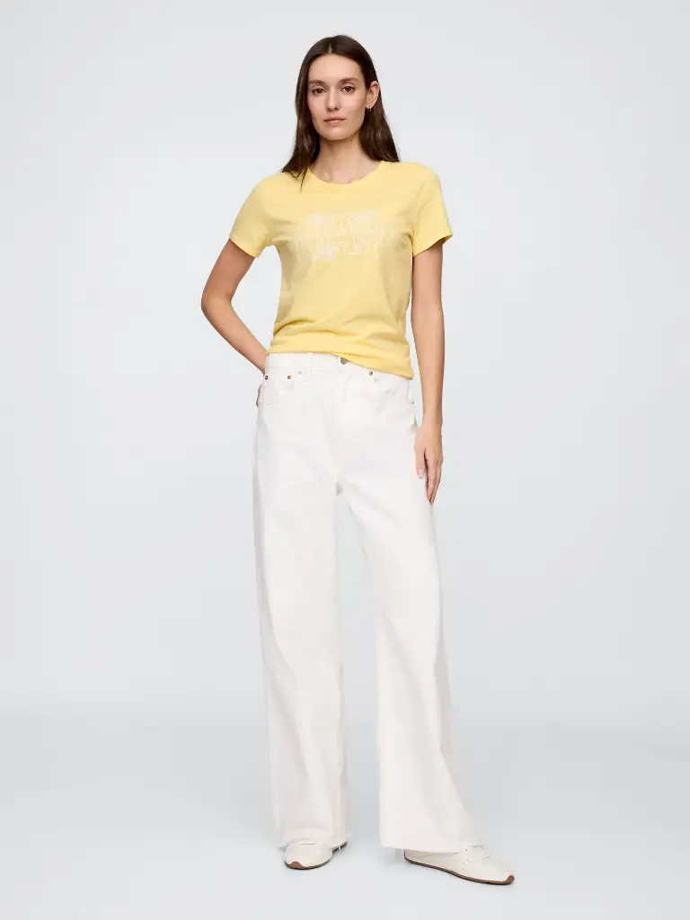 Gap Poleras Ss Logo Classic Tee Pale Banana