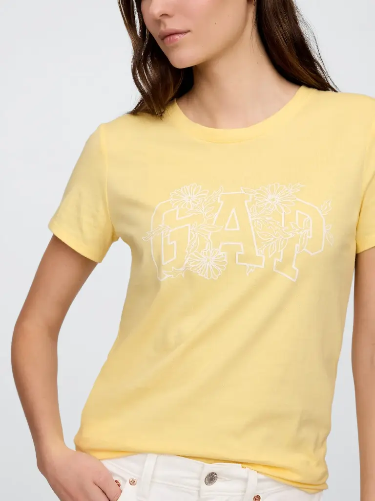 Gap Poleras Ss Logo Classic Tee Pale Banana
