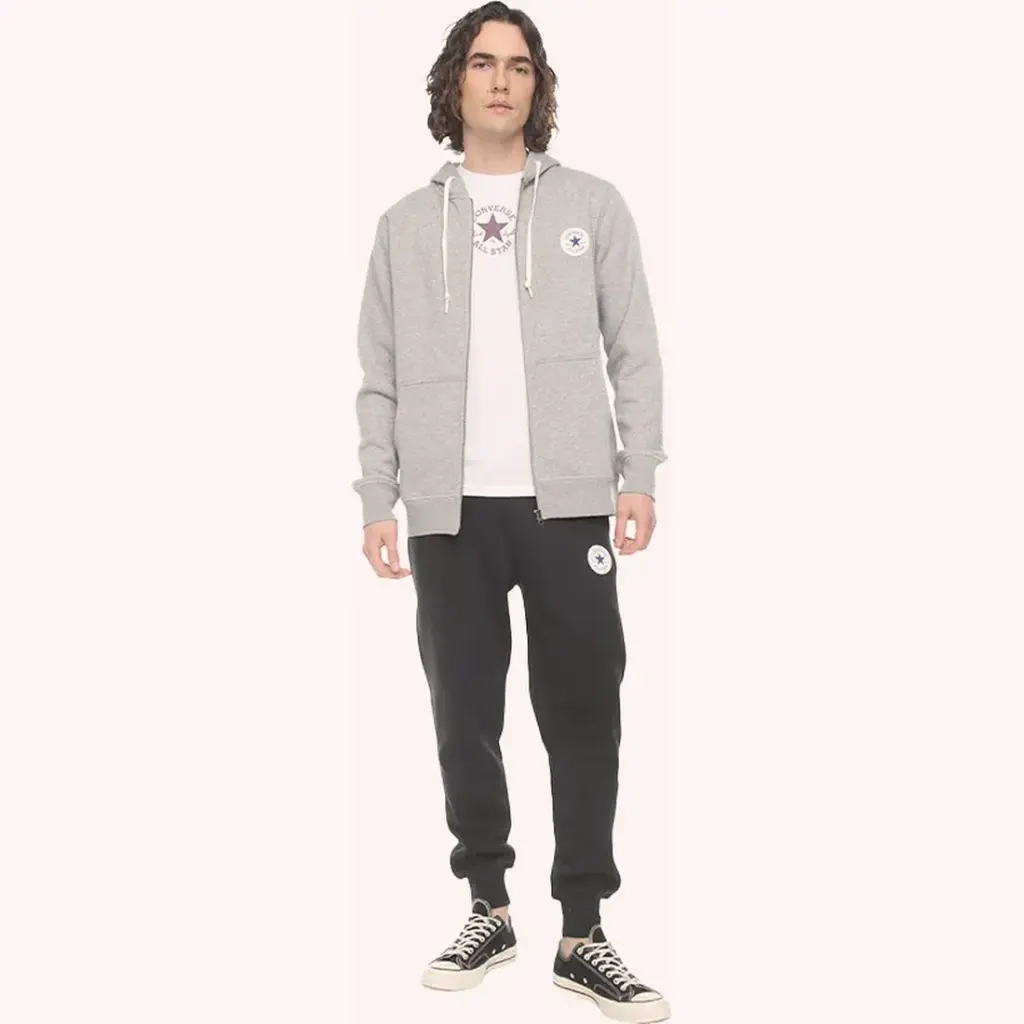 Converse Polerones Hombres Core Full Zip Gris