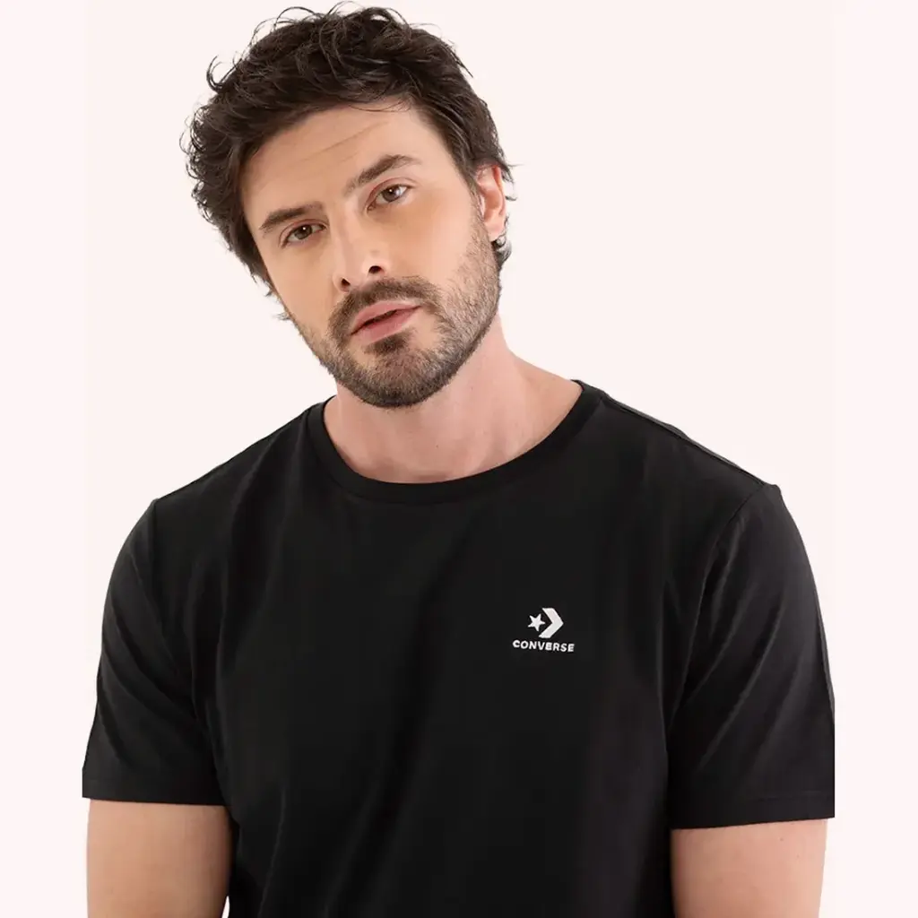 Converse Poleras Hombres Star Chevron Negro