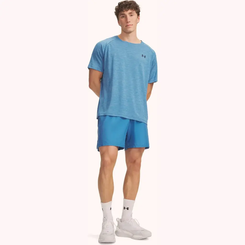 Under Armour Shorts Hombres Tech Woven Wordmark Blue