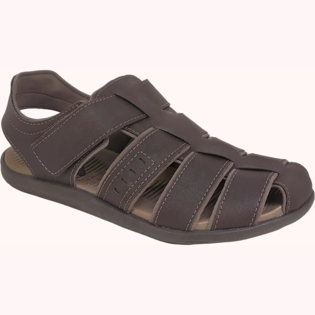 Exs Sandalias Hombres Cuero 10458 Cafe
