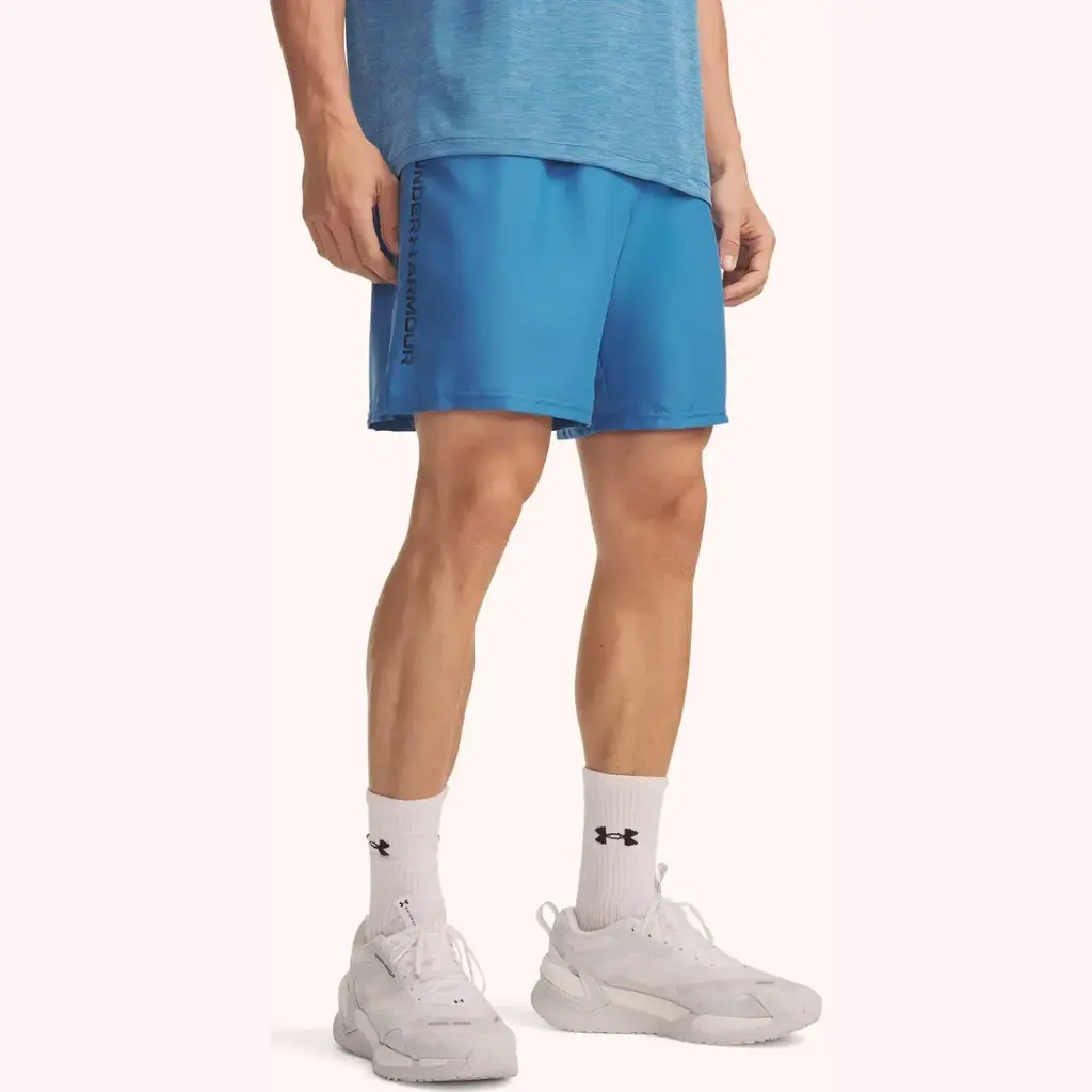 Under Armour Shorts Hombres Tech Woven Wordmark Blue