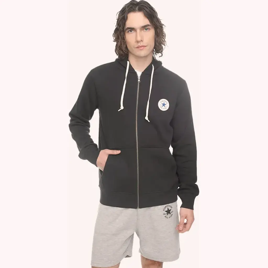Converse Polerones Hombres Core Full Zip Negro